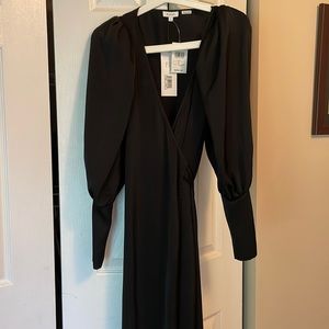 Brand new - never worn silk black wrap tie maxi dress